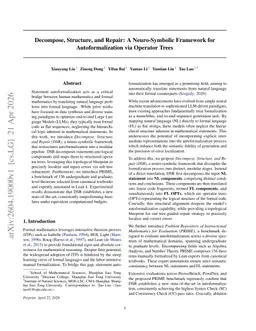 Decompose, Structure, and Repair: A Neuro-Symbolic Framework for Autoformalization via Operator Trees