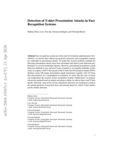 Detection of T-shirt Presentation Attacks in Face Recognition Systems