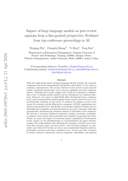 Impact of large language models on peer review opinions from a fine-grained perspective: Evidence from top conference proceedings in AI