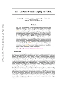 FASTER: Value-Guided Sampling for Fast RL