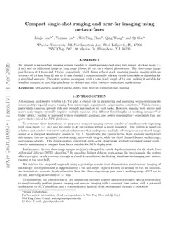 Compact single-shot ranging and near-far imaging using metasurfaces