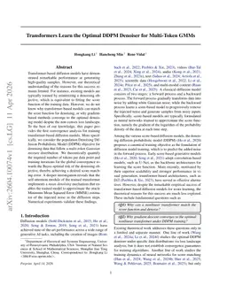 Transformers Learn the Optimal DDPM Denoiser for Multi-Token GMMs