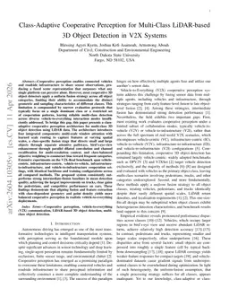 Class-Adaptive Cooperative Perception for Multi-Class LiDAR-based 3D Object Detection in V2X Systems