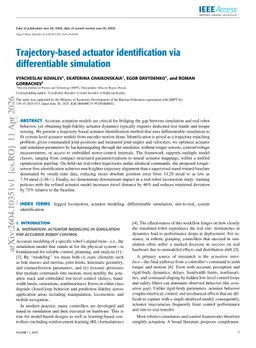 Trajectory-based actuator identification via differentiable simulation