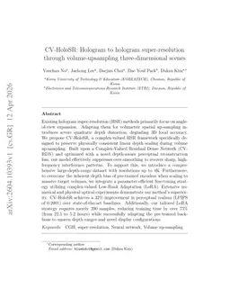 CV-HoloSR: Hologram to hologram super-resolution through volume-upsampling three-dimensional scenes