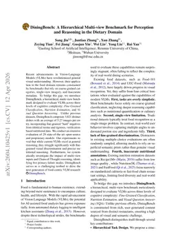 DiningBench: A Hierarchical Multi-view Benchmark for Perception and Reasoning in the Dietary Domain