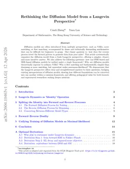 Rethinking the Diffusion Model from a Langevin Perspective