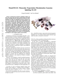 MonoEM-GS: Monocular Expectation-Maximization Gaussian Splatting SLAM