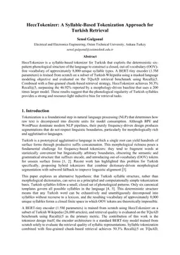 HeceTokenizer: A Syllable-Based Tokenization Approach for Turkish Retrieval