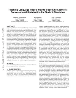 Teaching Language Models How to Code Like Learners: Conversational Serialization for Student Simulation