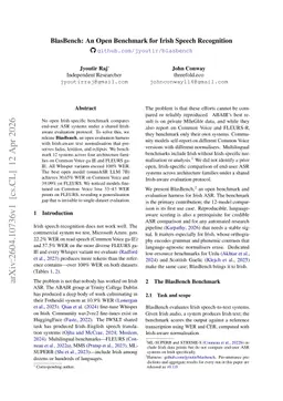 BlasBench: An Open Benchmark for Irish Speech Recognition