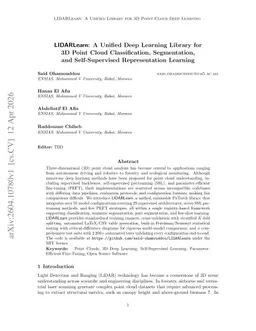 LIDARLearn: A Unified Deep Learning Library for 3D Point Cloud Classification, Segmentation, and Self-Supervised Representation Learning