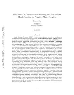 MeloTune: On-Device Arousal Learning and Peer-to-Peer Mood Coupling for Proactive Music Curation