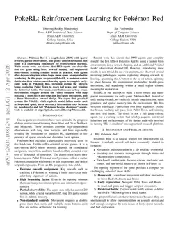 PokeRL: Reinforcement Learning for Pokemon Red