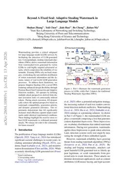 Beyond A Fixed Seal: Adaptive Stealing Watermark in Large Language Models