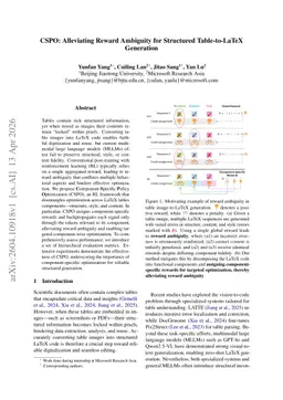 CSPO: Alleviating Reward Ambiguity for Structured Table-to-LaTeX Generation