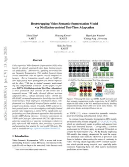 Bootstrapping Video Semantic Segmentation Model via Distillation-assisted Test-Time Adaptation