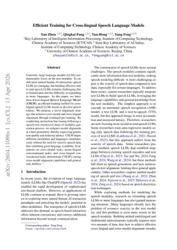 Efficient Training for Cross-lingual Speech Language Models