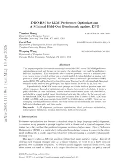 DDO-RM for LLM Preference Optimization: A Minimal Held-Out Benchmark against DPO