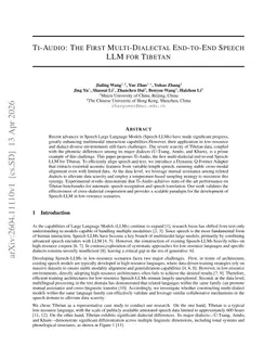 Ti-Audio: The First Multi-Dialectal End-to-End Speech LLM for Tibetan