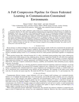 A Full Compression Pipeline for Green Federated Learning in Communication-Constrained Environments