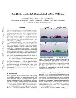 Boxes2Pixels: Learning Defect Segmentation from Noisy SAM Masks