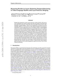 Reasoning Resides in Layers: Restoring Temporal Reasoning in Video-Language Models with Layer-Selective Merging
