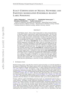 Exact Certification of Neural Networks and Partition Aggregation Ensembles against Label Poisoning