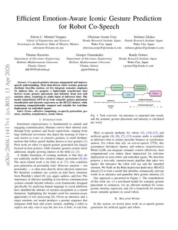 Efficient Emotion-Aware Iconic Gesture Prediction for Robot Co-Speech