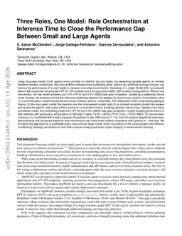 Three Roles, One Model: Role Orchestration at Inference Time to Close the Performance Gap Between Small and Large Agents
