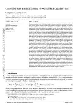 Generative Path-Finding Method for Wasserstein Gradient Flow