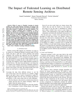 The Impact of Federated Learning on Distributed Remote Sensing Archives