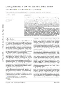 Learning Robustness at Test-Time from a Non-Robust Teacher