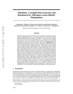AffordSim: A Scalable Data Generator and Benchmark for Affordance-Aware Robotic Manipulation