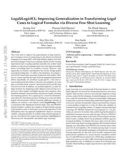 Legal2LogicICL: Improving Generalization in Transforming Legal Cases to Logical Formulas via Diverse Few-Shot Learning