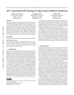 ACT: Automated CPS Testing for Open-Source Robotic Platforms