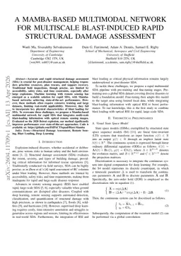 A Mamba-Based Multimodal Network for Multiscale Blast-Induced Rapid Structural Damage Assessment