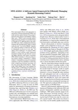 SWE-AGILE: A Software Agent Framework for Efficiently Managing Dynamic Reasoning Context