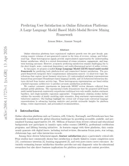 Predicting User Satisfaction in Online Education Platforms: A Large Language Model Based Multi-Modal Review Mining Framework