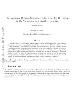 KL Divergence Between Gaussians: A Step-by-Step Derivation for the Variational Autoencoder Objective