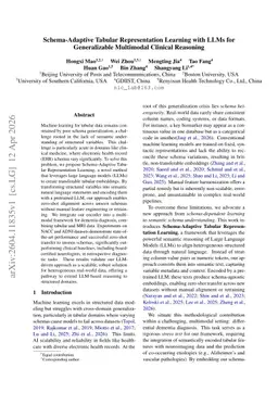 Schema-Adaptive Tabular Representation Learning with LLMs for Generalizable Multimodal Clinical Reasoning