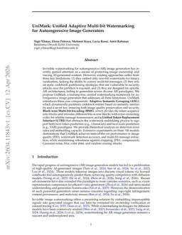 UniMark: Unified Adaptive Multi-bit Watermarking for Autoregressive Image Generators