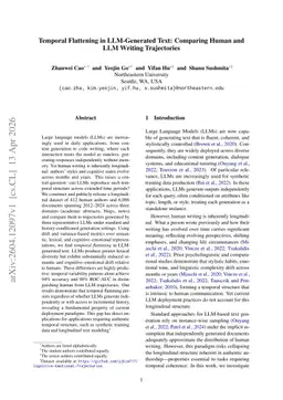 Temporal Flattening in LLM-Generated Text: Comparing Human and LLM Writing Trajectories