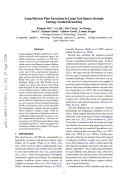 Long-Horizon Plan Execution in Large Tool Spaces through Entropy-Guided Branching