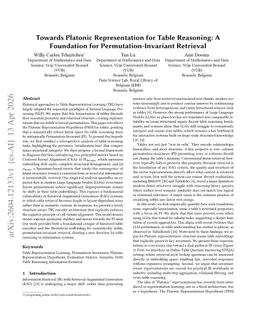 Towards Platonic Representation for Table Reasoning: A Foundation for Permutation-Invariant Retrieval