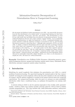 Information-Geometric Decomposition of Generalization Error in Unsupervised Learning