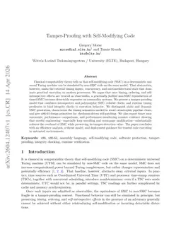 Tamper-Proofing with Self-Modifying Code