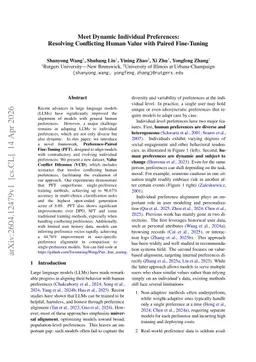 Meet Dynamic Individual Preferences: Resolving Conflicting Human Value with Paired Fine-Tuning
