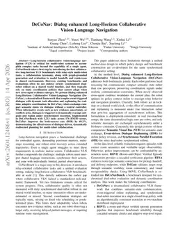 DeCoNav: Dialog enhanced Long-Horizon Collaborative Vision-Language Navigation
