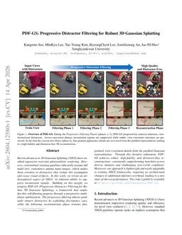 PDF-GS: Progressive Distractor Filtering for Robust 3D Gaussian Splatting